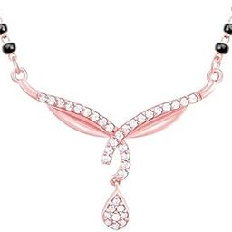 925 Sterling Silver Mangalsutras For Women | Soul Love Cubic Zerconia Pure Silver Rold Gold Plated Mangalsutras For Women & Wife-image-88