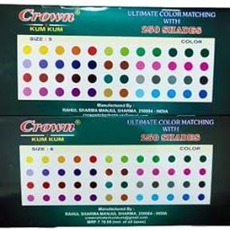 CROWN KUM KUM Plain Round Multicolour Kumkum Sticker Bindiya 250 Shades, Spiral Booklet Bindis for Women (Size 5 & 6) (Pack of 6)-image-88