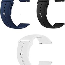 EDNITA 20mm Smart Watch Band Strap with Metal Button Comaptible with Amazfit GTS 2 Mini/Amazfit Bip/Amazfit GTS/Galaxy Watch 4/Watch 5 & Watches with 20mm Lugs - Black,Blue,White - Pack of 3-14