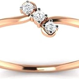18KT Rose Gold and American Diamond Ring for Women-image-42