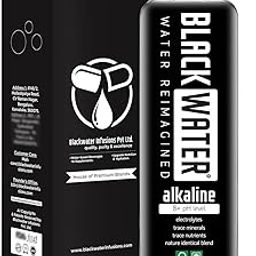 BLACK WATER BLACK Alkaline Water, 8+ pH Level, with Electrolytes,Rare earth Minerals,Trace Metals, Magnesium and Antioxidants (Pack Of 1)-18