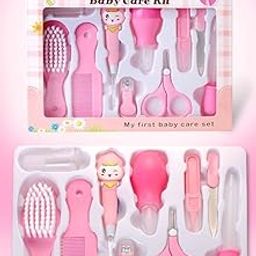 GREENPORT 10 Pieces Baby Toddlers Manicure Grooming kit with Nail, Hair, Ear Grooming Tools Finger Brush,Hair Brush,Comb,Baby Nail Scissor,Baby Nail Cutter,Tweezer,Nail Filer-image-64