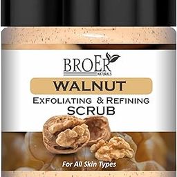 BROER Naturals Walnut Face & Body Scrub with Natural Exfoliating Walnut Shells | Removes Dead Skin, Tan & Blackheads | For Men & Women | Paraben-Free, Sulphate-Free – 100g-8