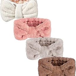 Microfiber Bowtie Headbands Soft Makeup Headbands Bow Hair Band Face Wash Spa Shower Headbands PACK OF - 1 (RANDOM COLOR)-50
