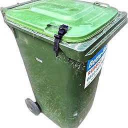 SafeWaste Trash Can Lid Latch, Black, 0.0 Gallons, No Moving Parts, Easy Installation, Fits Bins with Handles-picture-15