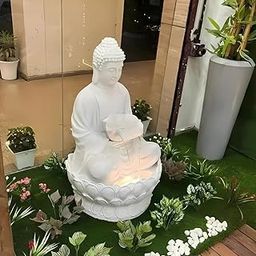 Swarnhouse 4 Feet Large Buddha Fountain, Sitting Pose, Large Big Size (Design 7)-2