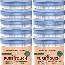 [Ear Lobe & Accessories] Cotton Swabs/Buds for Ear & Nose Cleansing, Makeup Removal - Pack of 1200 stems/2400 swabs-image-5
