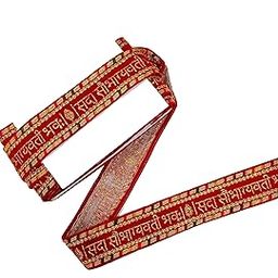 Balar Sada Saubhagyavati bhav Embroidery Lace Border Supreme Quality Red Velvet Laces for Sarees,Blouse,Dress,Lehenga,chunni, Dupatta,Choli (9 Mtrs Length, 6.cm Width) (Pack of 1)-picture-19
