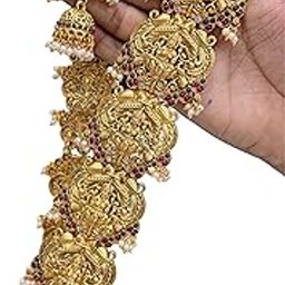 KGR Splash Gold Plated Beads Lakshmi Lonh Chotii Jada Billa Pins For Hair-image-9