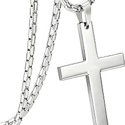 3MM Stainless Steel Chain Cross Pendant Necklace for Men Silver Tone 30 Inches-image-52