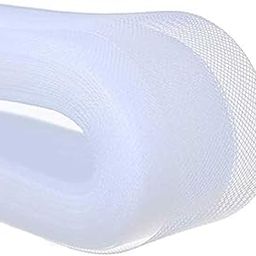 Mohan Shoppe Stiff Transparent Polyester Horsehair net Wire Trim Braid Hem Plastic net for Sewing Wedding Dress Gowns Package of 1 roll (50 Yards) (1.5 INCH, White)-image-69