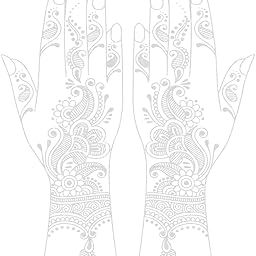 ORDERSHOCK Mandala Full Hand Mehndi in Silver Color with Bracelet Leaves & Flower, Time Saving & Simple Silver Mehndi Sticker for Girls & Women-image-48
