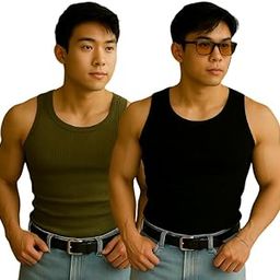 Men’s Premium Cotton Vest –– Pack of 2 | Sleeveless Gym Undershirt | Breathable, Stretchable & Skin-Friendly Innerwear for Everyday Comfort |003-image-67