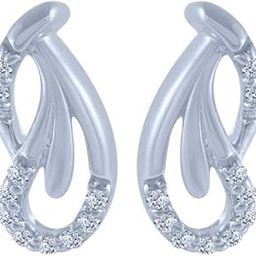 18k (750) White Gold and Diamond Stud Earrings for Women-image-100
