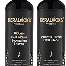 Keratin Hair Repair Mask and Shampoo Combo Pack (250ml Each) - Deep Conditioning, Damage Repair, and Frizz Control - Sulfate-Free-picture-28