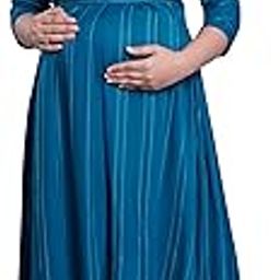 Knee Length Grey Floral Rayon Maternity/Feeding/Nursing Short Dress (Grey_XX-Large)-image-59