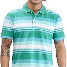 Men's Classic Fit Stripe Pattern Pure Cotton Half Sleeve Polo Neck Casual T-Shirt-picture-18