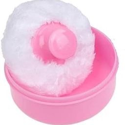 ZAUKY 1PCS Baby Powder Puff with Storage Case, Pink Container with Clear Lid, Soft Plush Applicator-image-93