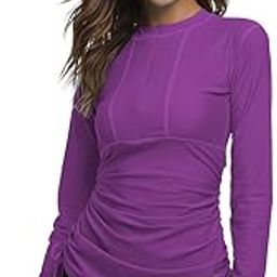 Women's UV Sun Protection Long Sleeve Rash Guard Wetsuit Swimsuit Top-image-30