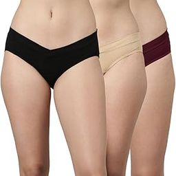 THE MAMA KLUB Pack of 3 Maternity Panties, Low Waist, Cotton, v Shape, Super Comfortable, Pregnancy-image-59