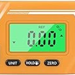HUIOP Magnetic Digital Angle Meter Absolute and Relative Measurement Angle and Slope Conversion Inclinometer Versatile Clinometer LCD Display with Backlight, Orange-24