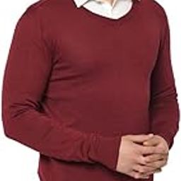Lambs Wool V-Neck Winter Sweater for Men/Woolmark Certified-image-2