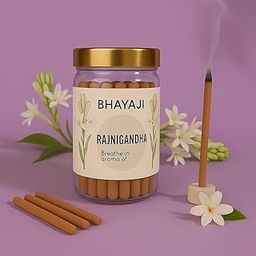 BhayaJi 4 Inch Calming Aroma Rajnigandha Dhoop Sticks (100 Grams) with Stand Incense for Spiritual Rituals & Soothing Long-Lasting Ambiance for Home, Prayer, Yoga-image-97