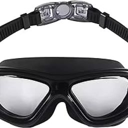 Amazon Brand - Symactive Big Frame Competition Swim Goggles with Protective Case | Pro Clear Lens | Wide-Vision Swimming Goggles with UV & Fog Resistant | for Adult Men & Women (Black)-25