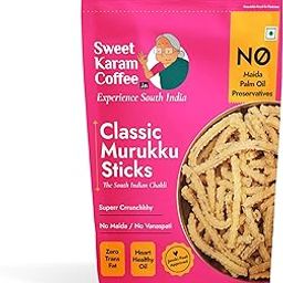 Sweet Karam Coffee Classic Murukku Sticks | No Palm Oil | No Preservatives | South Indian Snack | Crispy Chakli | Tea-Time Namkeen | Festive Special | Deep-Fried Crunchy Treat | Homemade Recipe | 200g-image-8