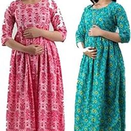 Women's 100% Cotton Maternity Feeding Kurti with Zipper-image-49