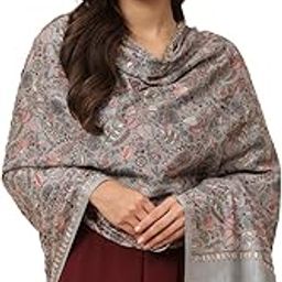 Women 100% Pure Wool Sozni Hand Embroidered Shawl, Stole and Wrap, Luxury Pashmina Evening Wrap(Size 101X203 CM)-image-85