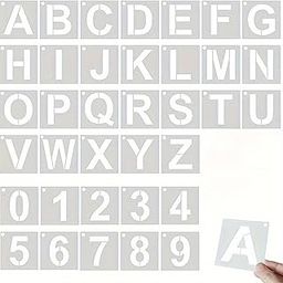 American Elm 36 Pieces Alphabet Stencils for Painting on Wood, Wall, Fabric, Paper Reusable Letter Stencils for Art and Craft Projects 2.52 Inch A-Z Uppercase DIY Craft Supplies MDF-22
