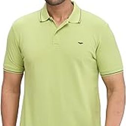 Men's Slim Fit Solid Pattern Cotton Polyester Blend Polo Neck Half Sleeve Casual T-Shirt-image-96