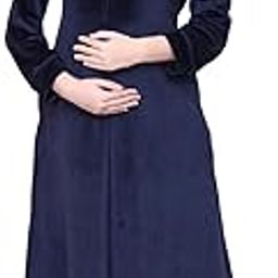 Solid Velvet Maternity Nighty Full Length-image-2