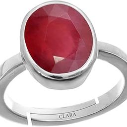 Ruby Manik 3cts or 3.25ratti Stone Silver Adjustable Ring for Men-image-9
