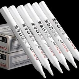 like it 5pcs Waterproof White Permanent Paint Pen | Oily Marker Pens for Rock Painting, Stone, Canvas, Glass, Metal, Ceramic & Tire | Perfect for Artistic Creations-image-4