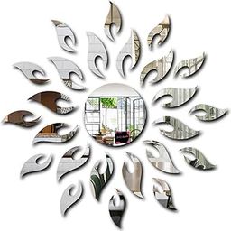 Fliptic Sun Mirror Sticker for Wall, Acrylic Sticker, Decorative Mirror Sticker for Wall, Acrylic Stickers, Wall Stickers for Hall Room, Bedroom (Silver)-image-96