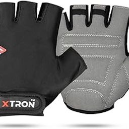 XTRON Gym Gloves Weight Lifting Fitness Gloves Men & Women for Workout, Training, Exercise, Cycling Gloves, Bike Sports Gloves (Treno DX 020) (Black Grey)-image-91