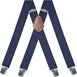 yashidun Elastic 4 Clip Adjustable Suspenders for Men and Women Pants Braces with Metal Clips-picture-14