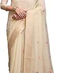 Womens Linen Silk Saree | Saree for Women With Unstitched Blouse | Saree with Blouse Piece | Soft and Skin Friendly-image-74
