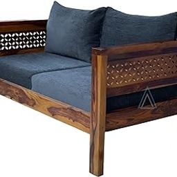 AASALIYA Art Solid Sheesham Wood Sofa Set | 2 Seater Sofa for Living Room & Office | Rosewood, Brown Finish-image-101