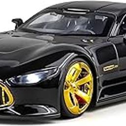 TodFod Die-Cast Model Car, 1:32 Scale, Black with Gold Accentsband Hood Pull Back Super Car with Openable Doors Sound and Light for Birthdays Gift Party Decorations (Mercedes AMG)-image-63