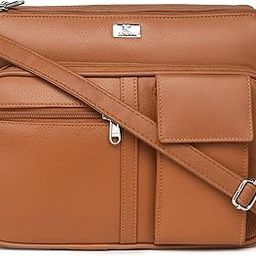 Ladies Leather Handbag in Soft Brown Leather - Womens Designer Shoulder Hand Bag – Medium Practical Size (KL_189_Tan)-image-51