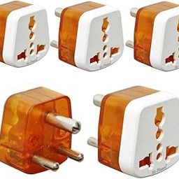 Hi-Plasst USA to India Travel Adapter 6A to 13A 3-Pin Plug Converter (Type D) – Pack of 5 | Universal Socket for UK, Canada, Europe to Indian Plug | Compatible with Mobile, Laptop, Chargers.-22