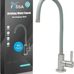 Fossa Stainless Steel RO Tap with Flexible Swivel Spout for Kitchen/Sink/Wash Basin - Matte Finish, Water Filter Faucet, 100% Lead-Free Drinking Water Faucet Stainless Steel Body (Grey)-24