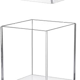 BARCROCK Premium Acrylic Transparent Jewellery Storage Box with Lid For Multipurpose use Cosmetic, Office, and Stationery Items Etc (L8X8DX10H CM 4MM)-picture-17