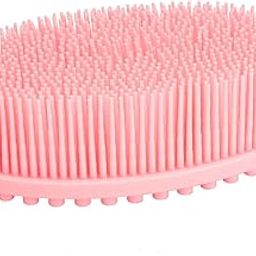 DNC Exfoliating Silicone Body Scrubber Shower Bath Body Brush Easy to Clean, Lathers Well, Eco Friendly (Pink)-47