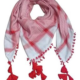 Adult Men Arab Head Scarf Keffiyeh Middle East Desert Shemagh Wrap Muslim Headwear Arabian Costume Accessories (Red)-image-31