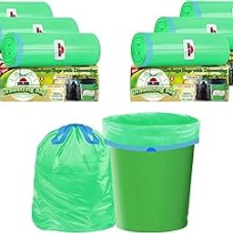 Shalimar Premium Drawstring Garbage Bags (Lavender Fragrance) Size 17 X 19 Inches (Small) 180 Bags (6 rolls) Dustbin Bag/Trash Bag - Green Color-image-14