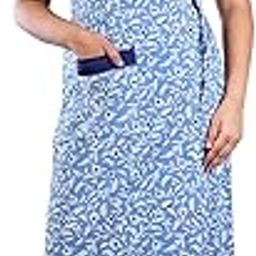 Pure Cotton Robes, Housecoat, Nighty, Sleepwear, Night Gown for Women Ladies House Coat, Front Open Adjustable (Size XXXL,Multicolour)-image-81
